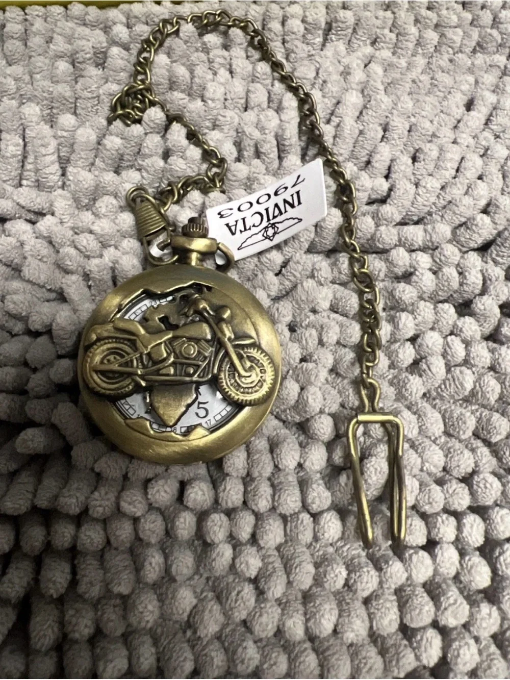 Invicta Motorcycle Pocket Watch 47mm, Bronze #79003 Motorcycle